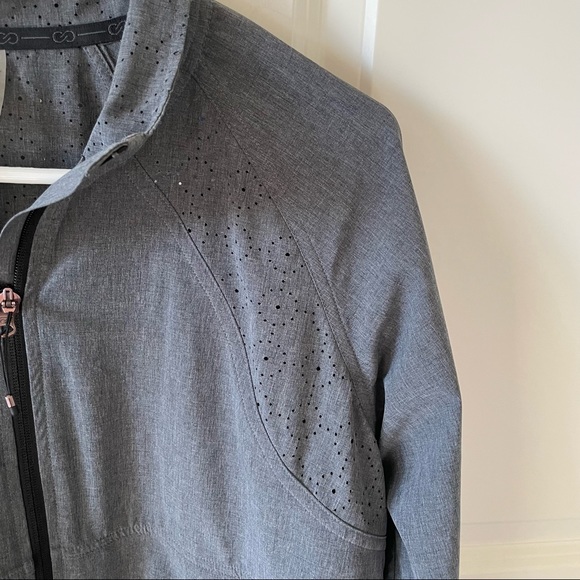 Calia by Carrie Underwood Woven Full Zip Jacket Caviar Heather Size Medium - Picture 6 of 14